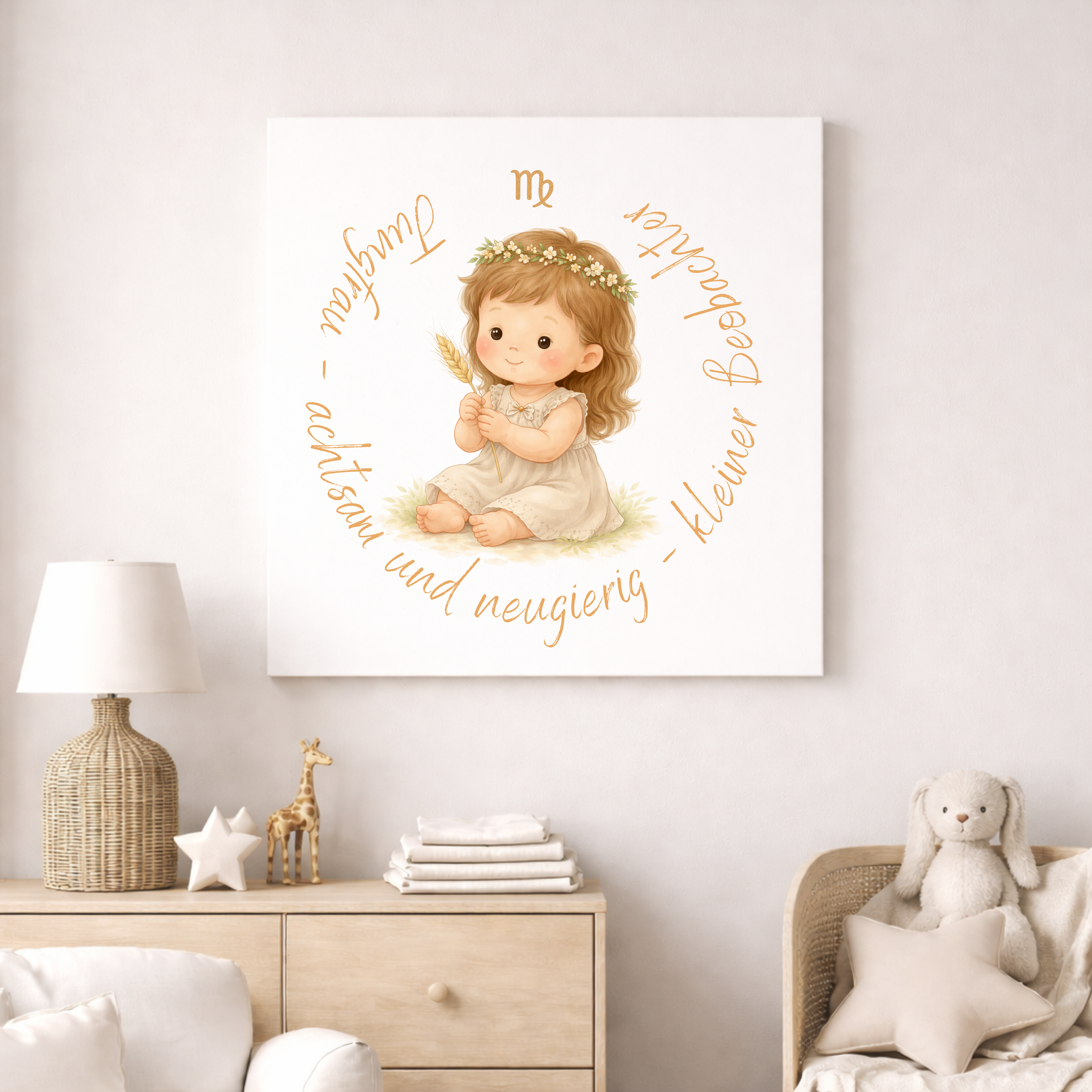 Jungfrau - Baby Girl - Leinwand 50x50cm