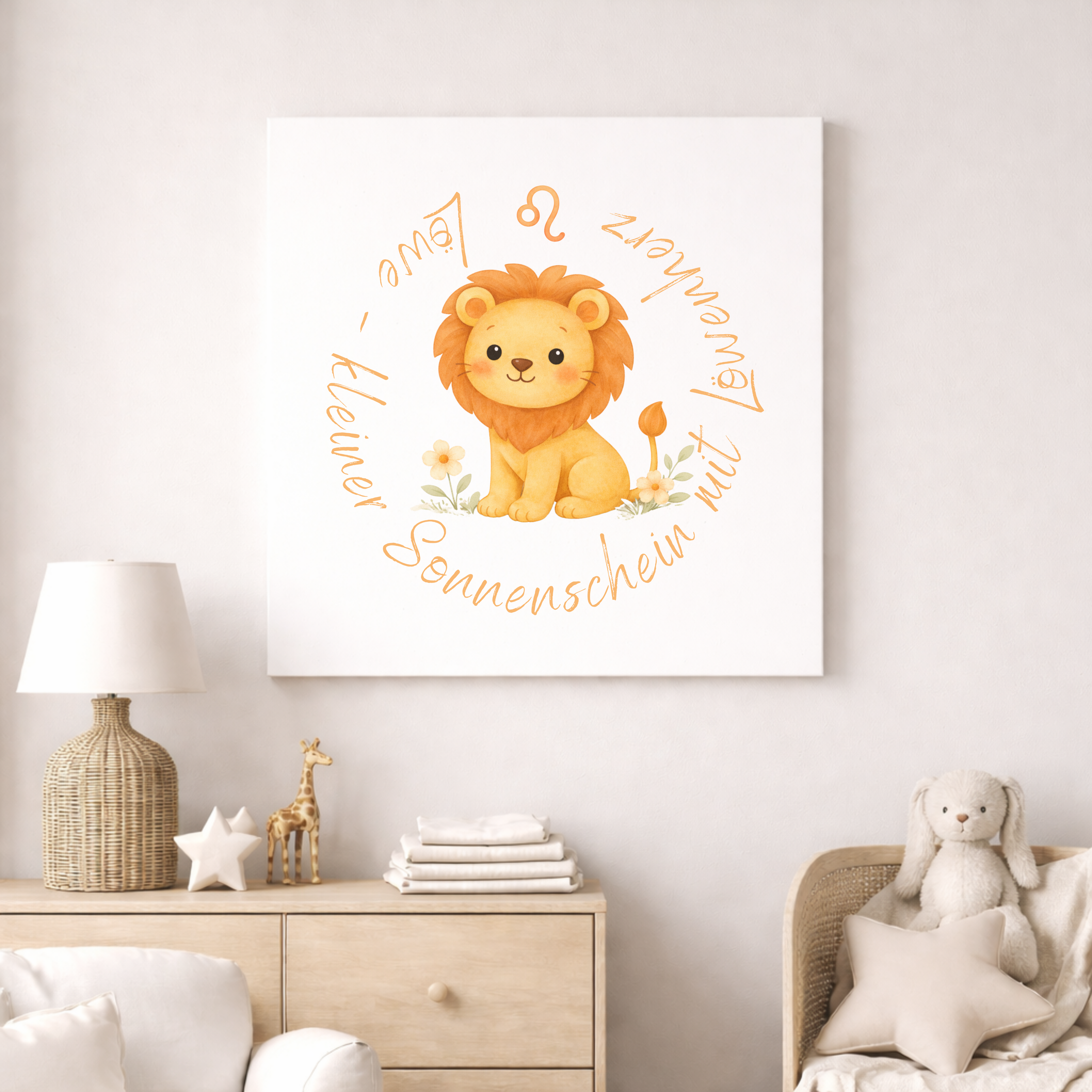 Löwe - Baby Girl - Leinwand 50x50cm