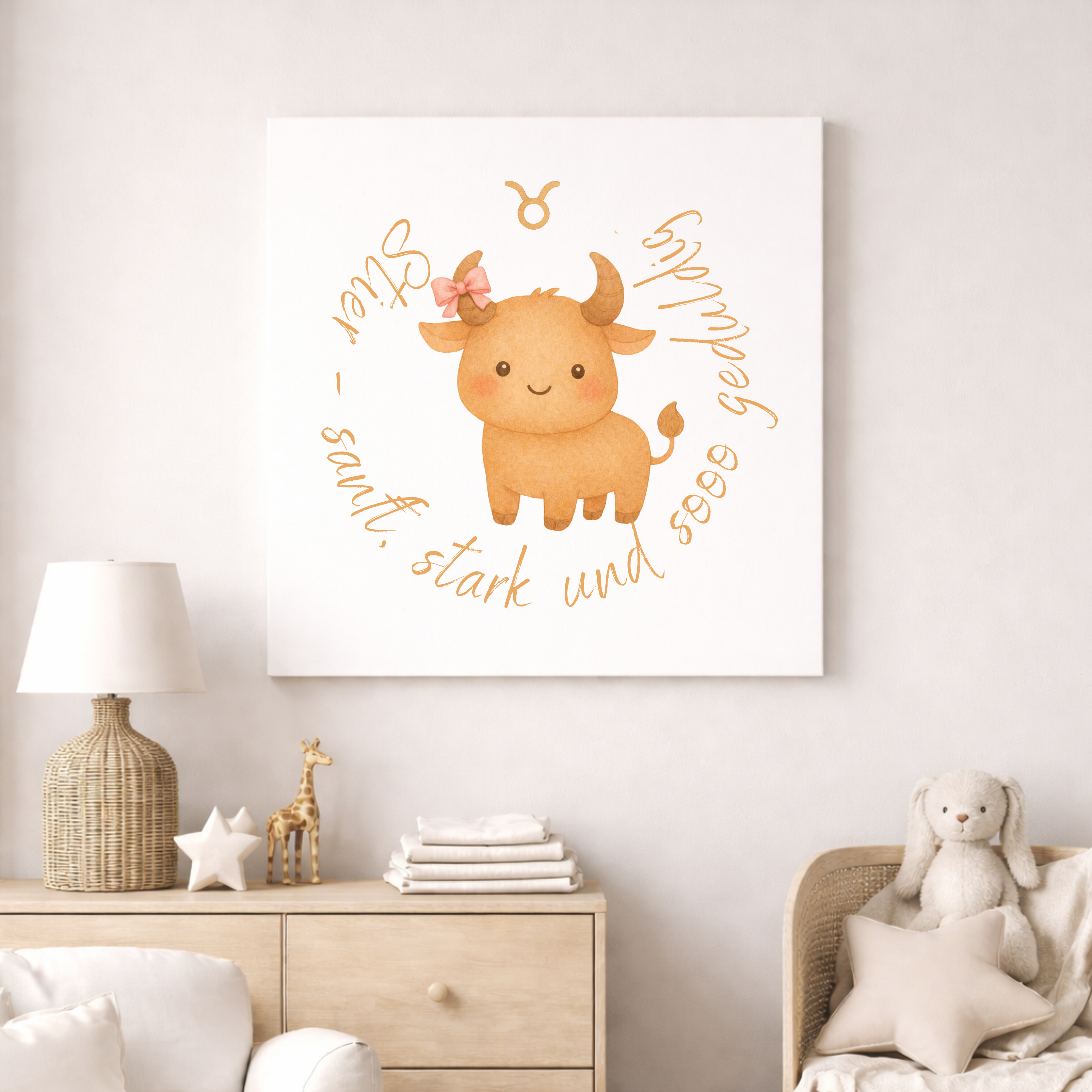 Stier - Baby Girl - Leinwand 50x50cm