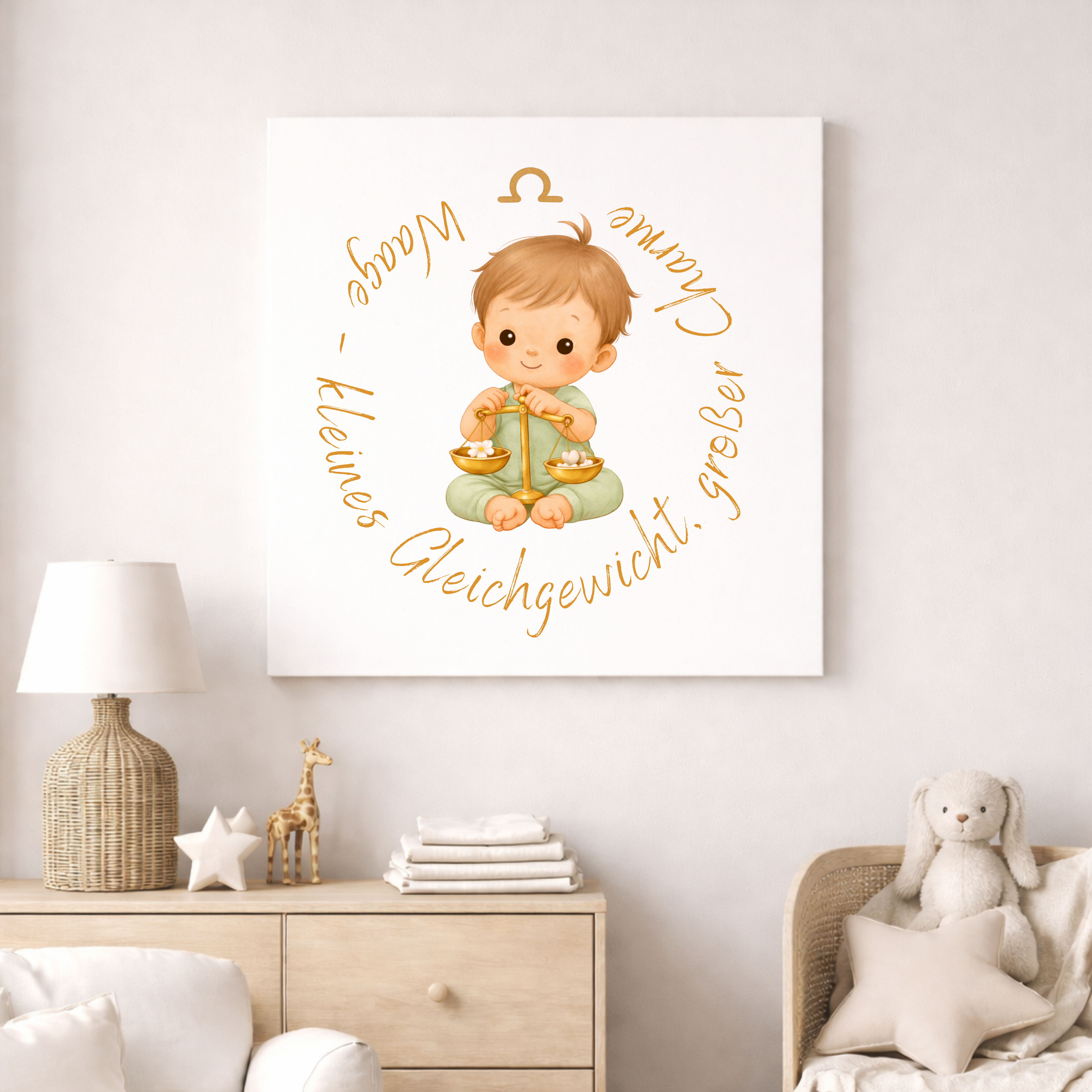 Waage - Baby Boy - Leinwand 50x50cm