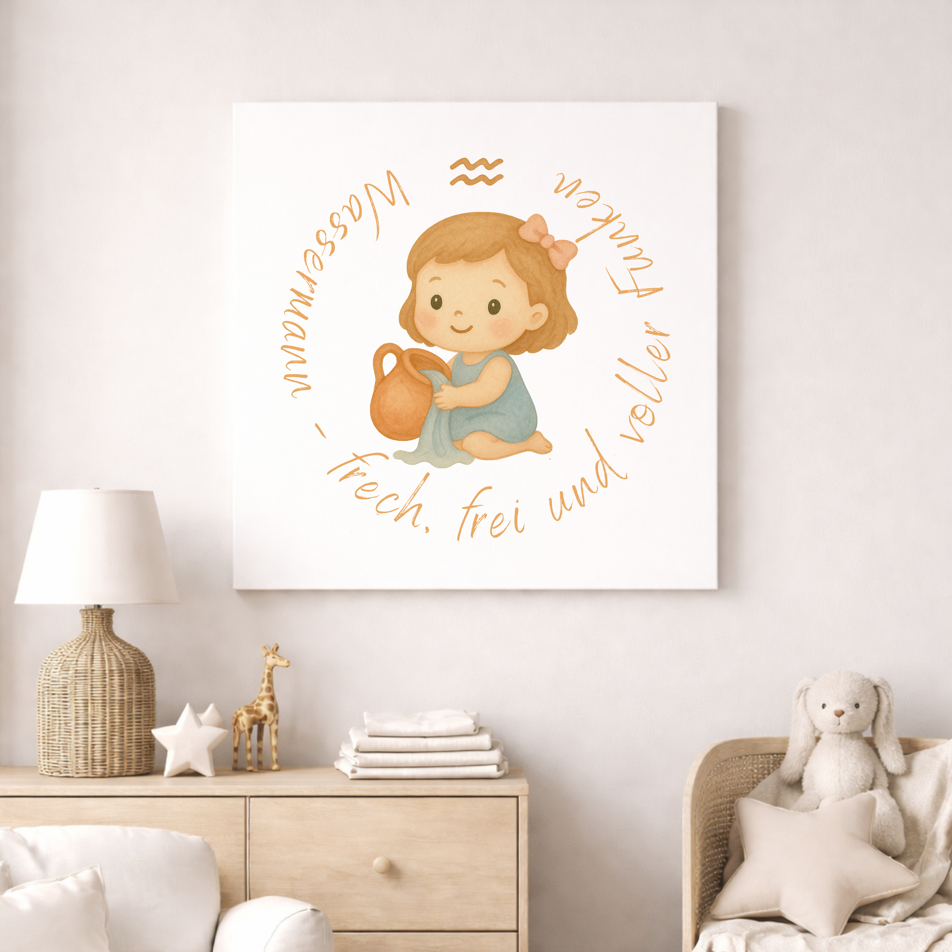 Wassermann - Baby Girl - Leinwand 50x50cm