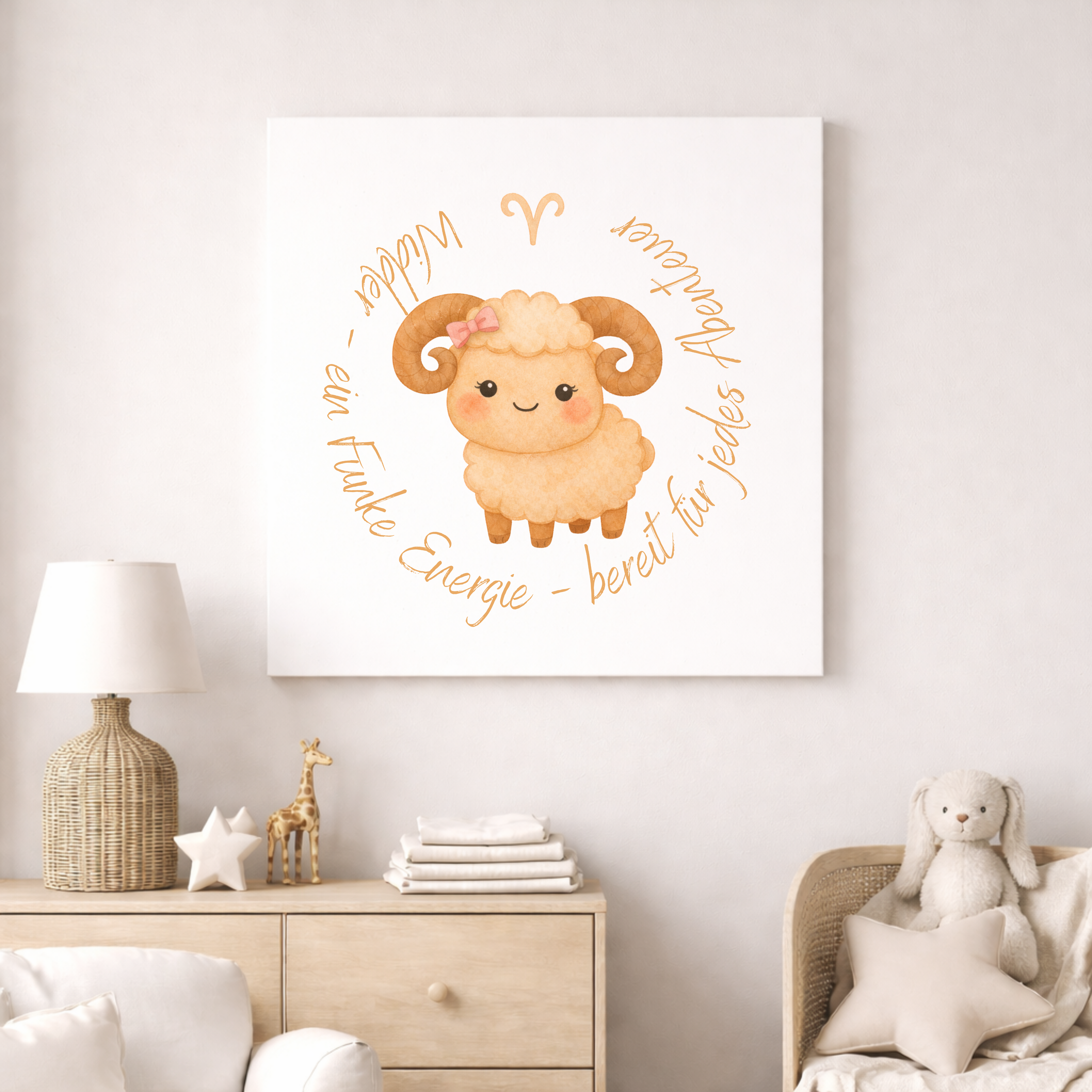 Widder - Baby Girl - Leinwand 50x50cm