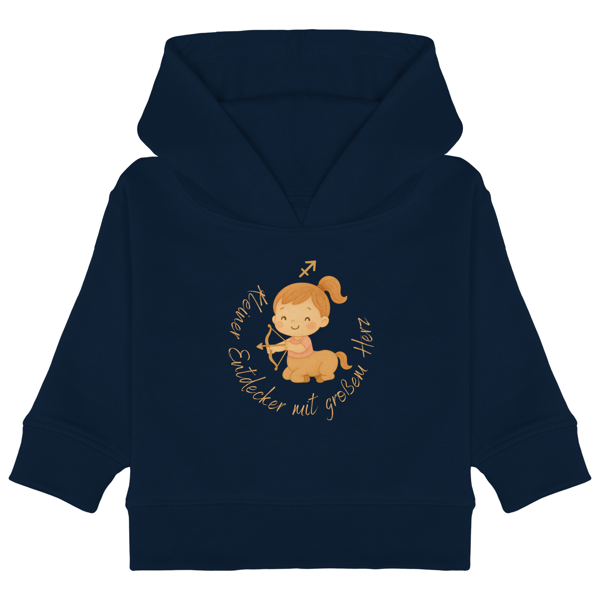 Schütze Mädchen - Kleiner Entdecker mit großem Herz - Baby Organic Hoodie
