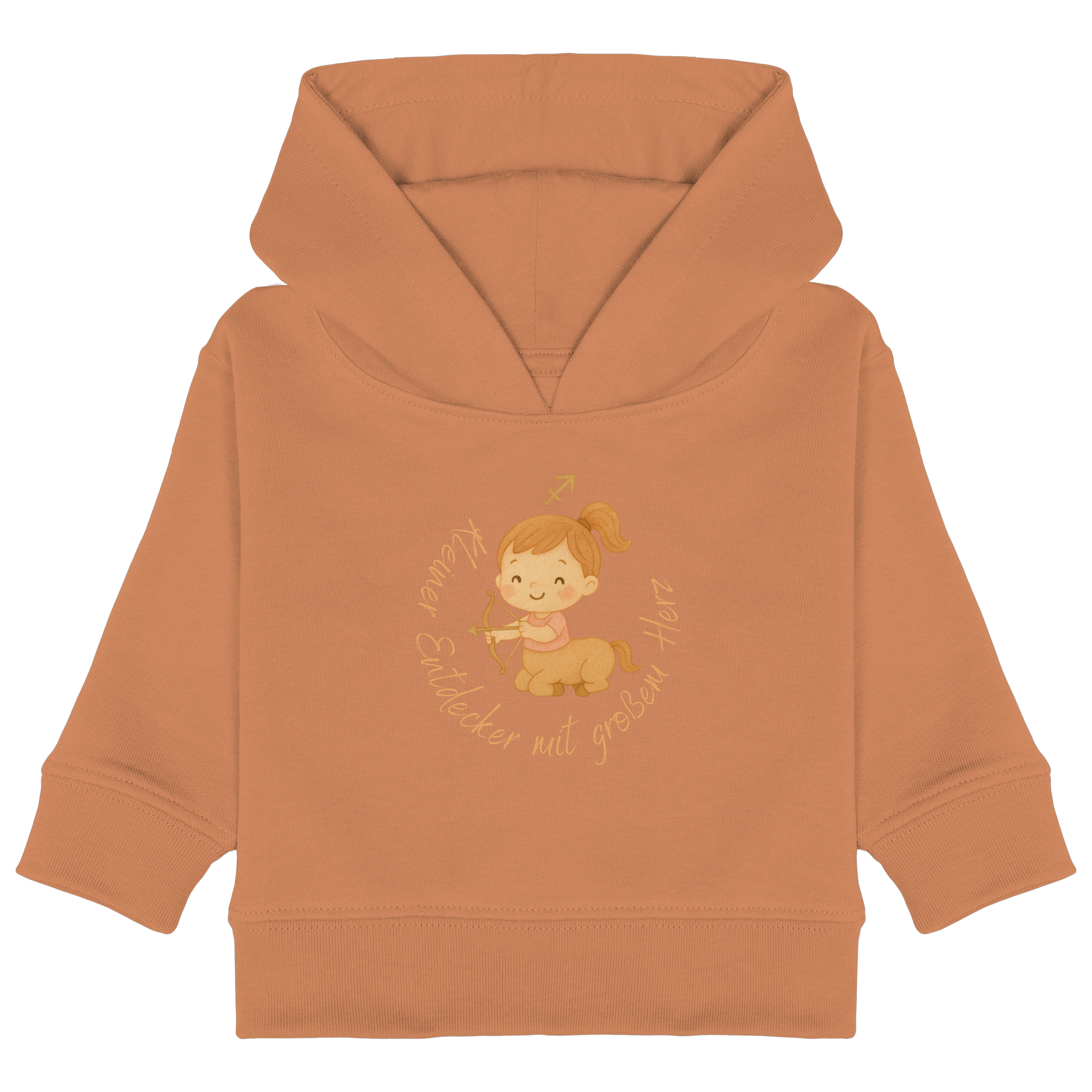 Schütze Mädchen - Kleiner Entdecker mit großem Herz - Baby Organic Hoodie