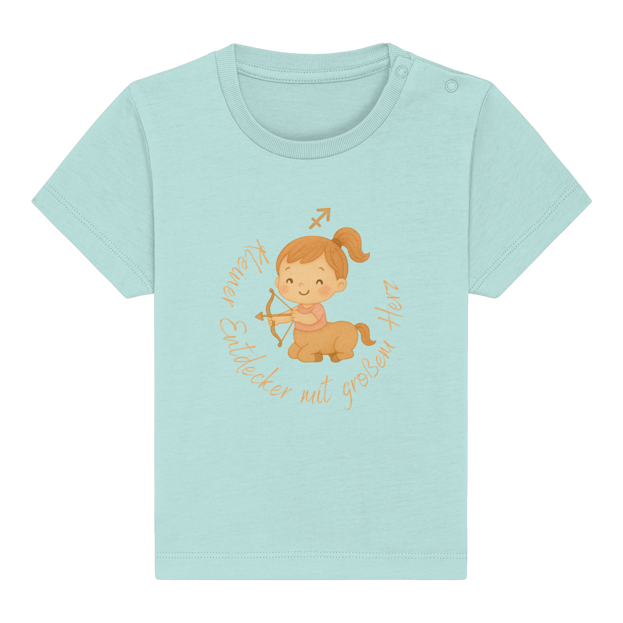 Schütze Mädchen - Kleiner Entdecker mit großem Herz - Baby Organic Shirt