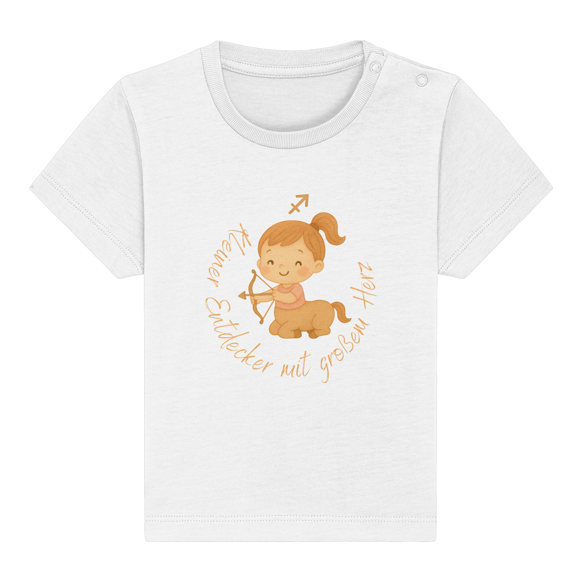 Schütze Mädchen - Kleiner Entdecker mit großem Herz - Baby Organic Shirt