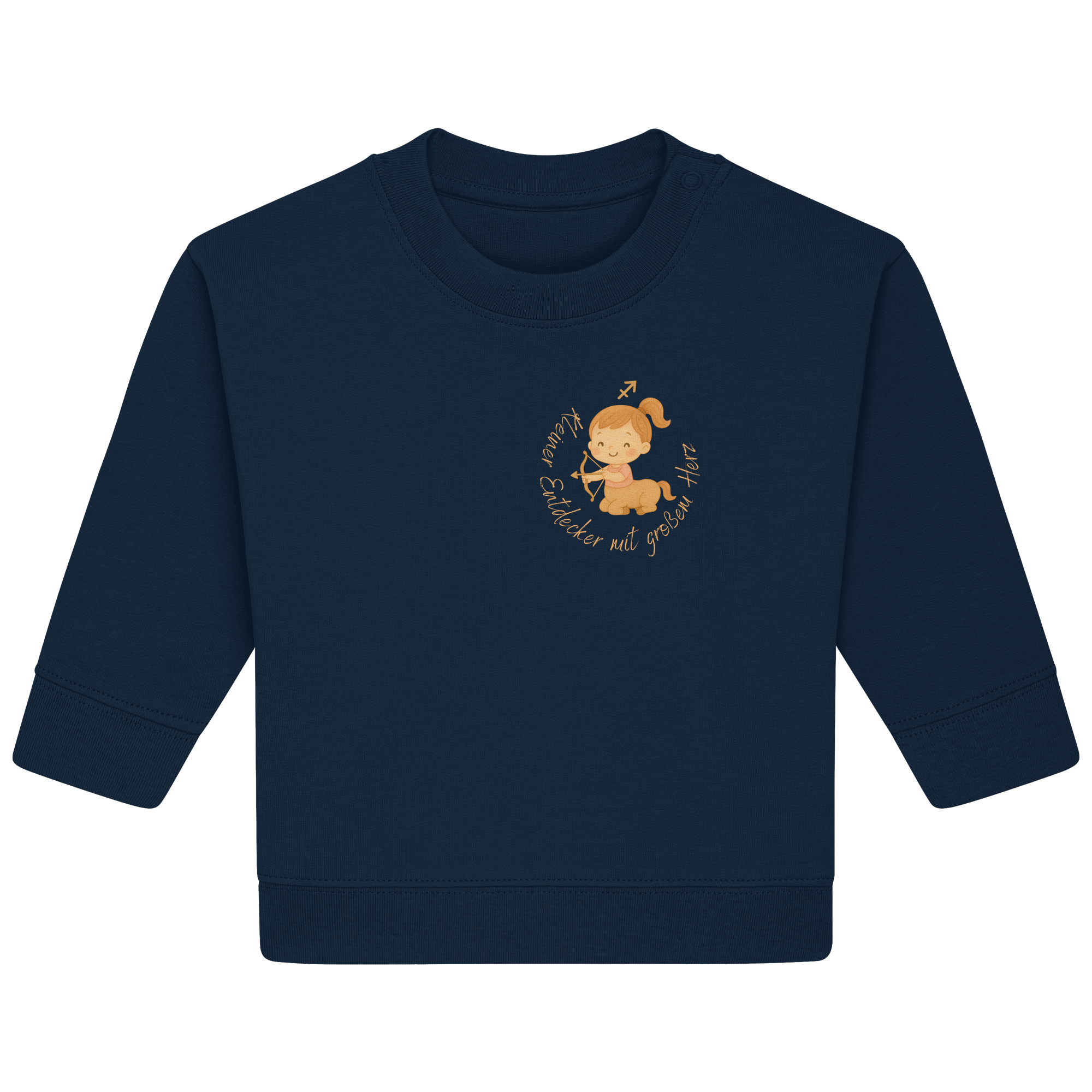 Schütze Mädchen - Kleiner Entdecker mit großem Herz - Baby Organic Sweatshirt