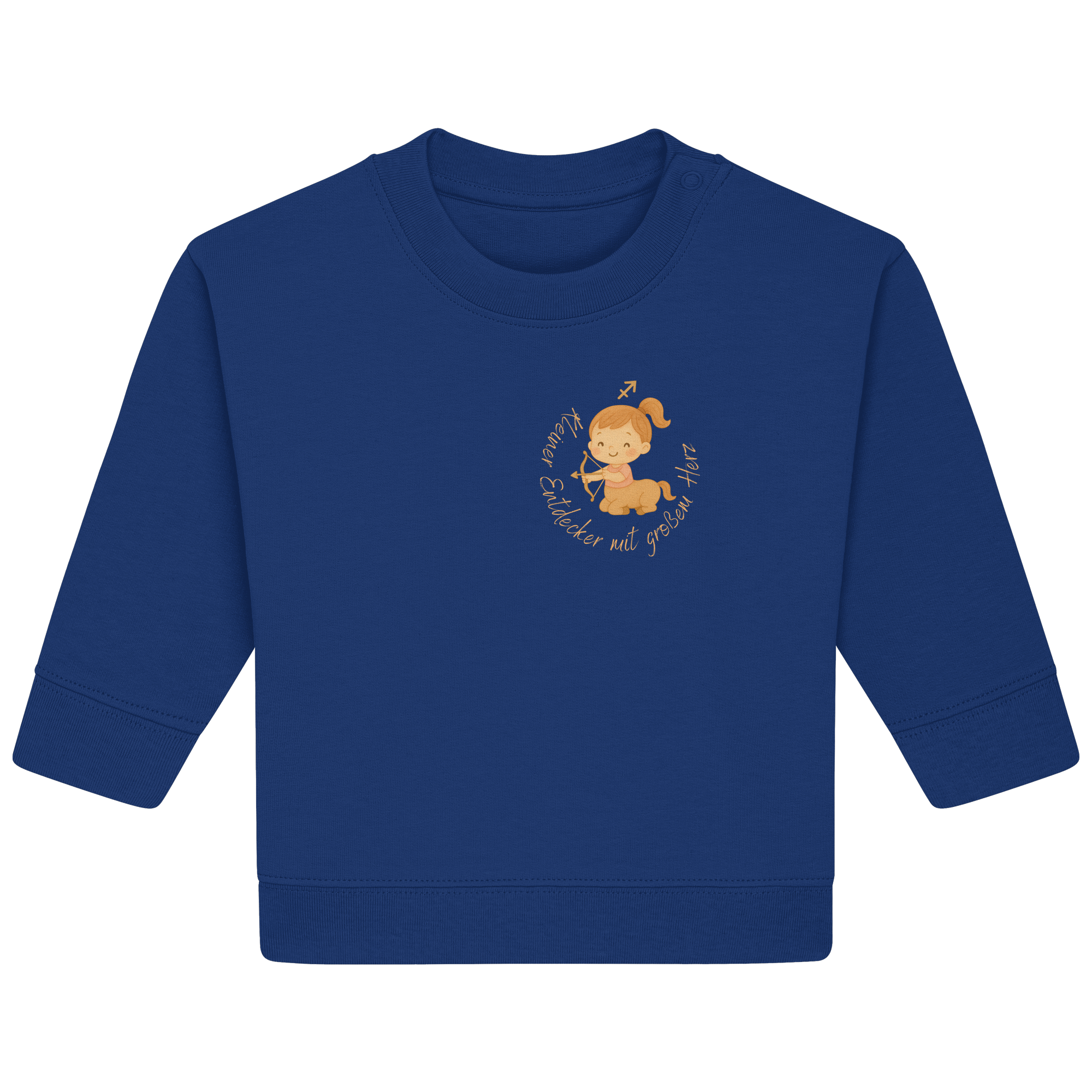 Schütze Mädchen - Kleiner Entdecker mit großem Herz - Baby Organic Sweatshirt