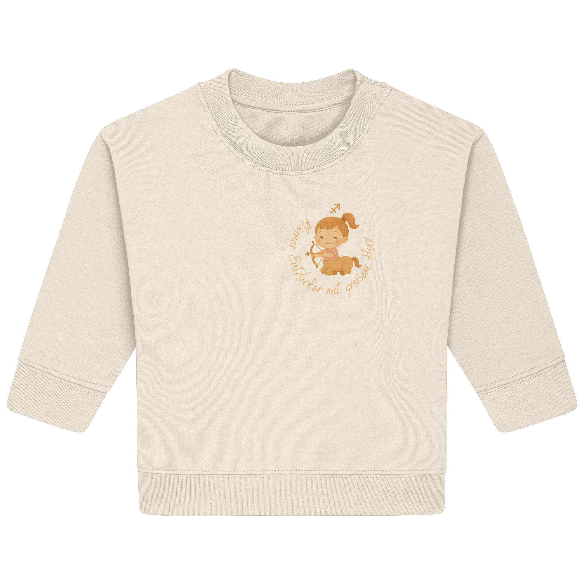Schütze Mädchen - Kleiner Entdecker mit großem Herz - Baby Organic Sweatshirt