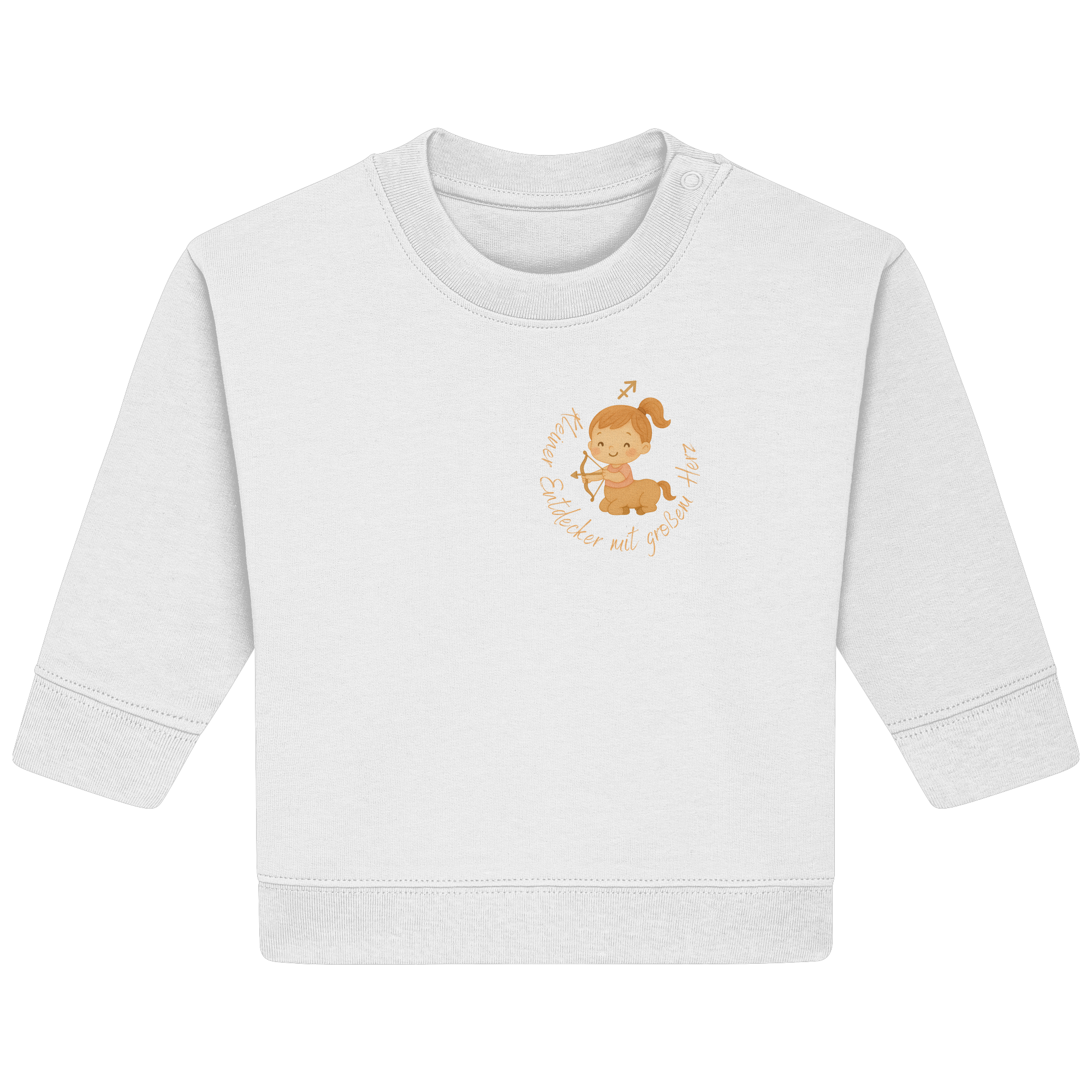 Schütze Mädchen - Kleiner Entdecker mit großem Herz - Baby Organic Sweatshirt
