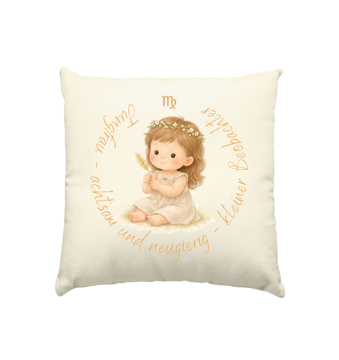 Jungfrau - Baby Girl - Kissen natur 40x40cm