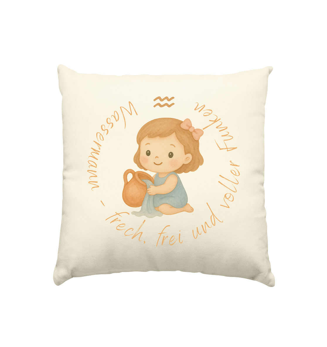 Wassermann - Baby Girl - Kissen natur 40x40cm