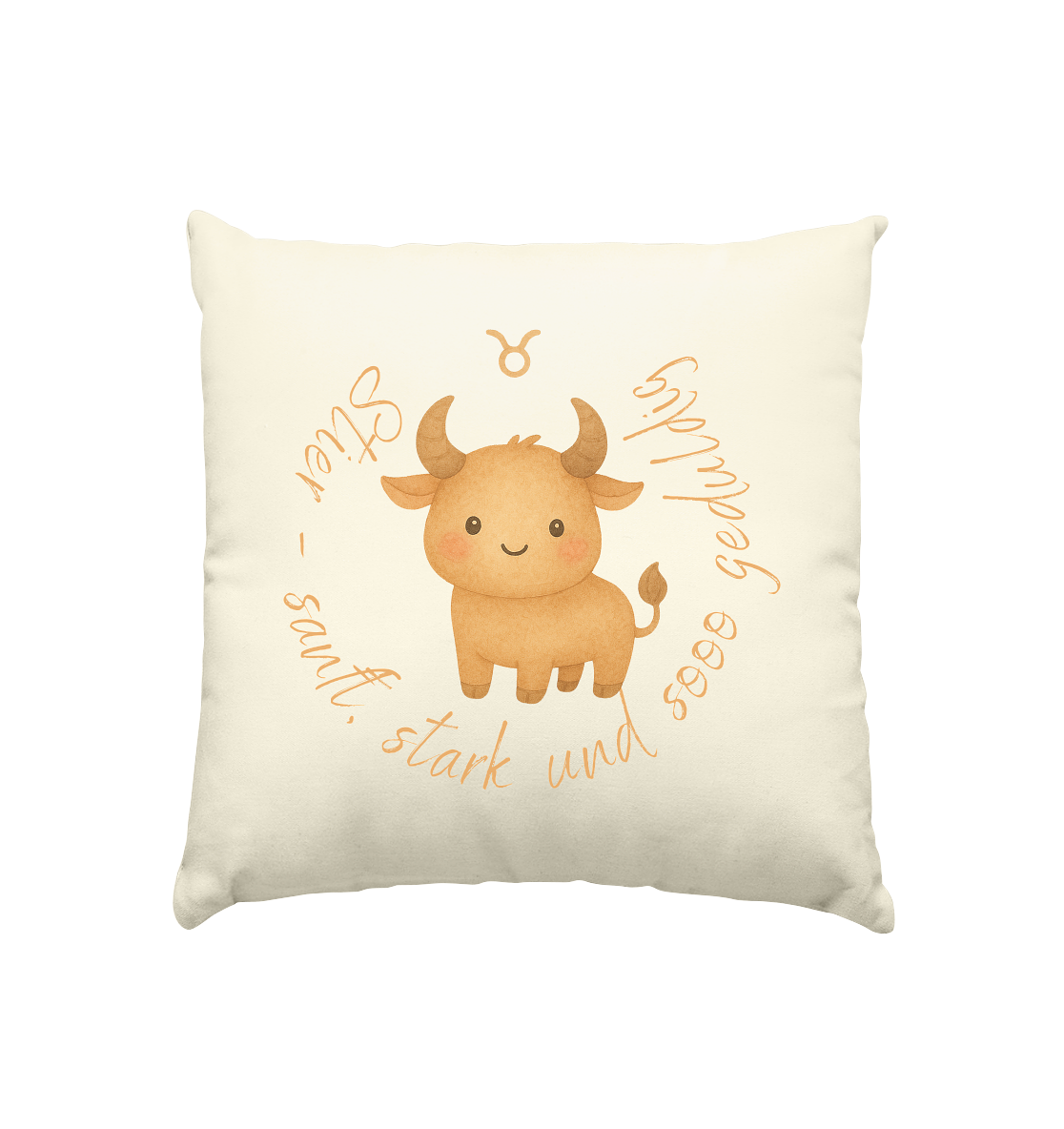 Stier - Baby Boy - Kissen natur 40x40cm