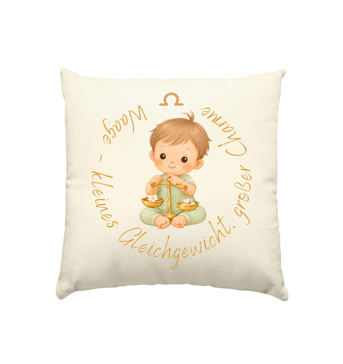 Waage - Baby Boy - Kissen natur 40x40cm