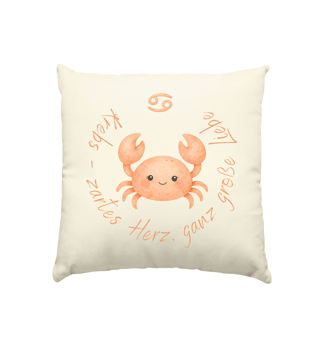 Krebs - Baby Girl - Kissen natur 40x40cm