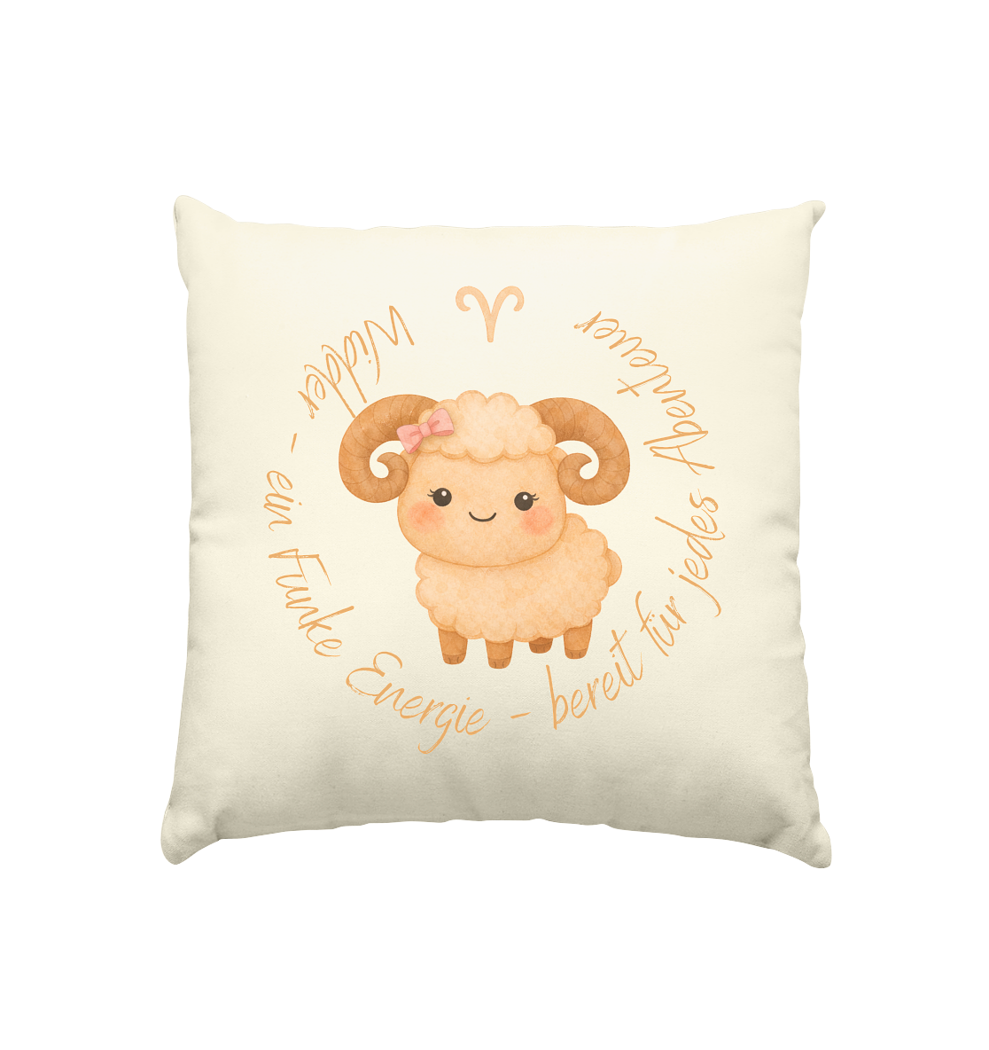 Widder - Baby Girl - Kissen natur 40x40cm