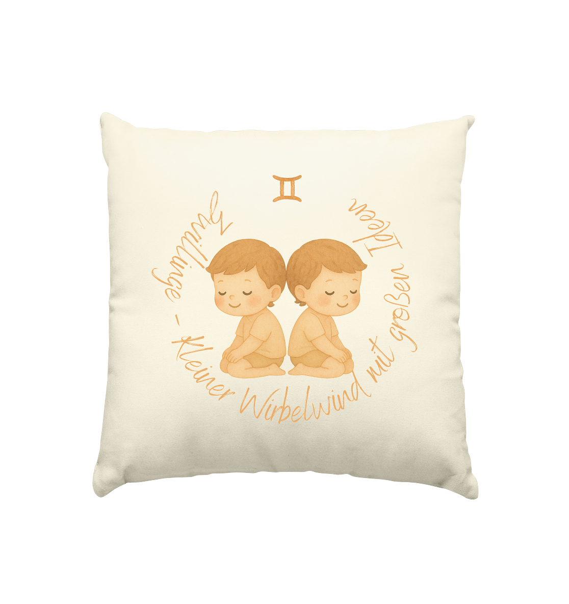 Zwillinge - Baby Boy - Kissen natur 40x40cm